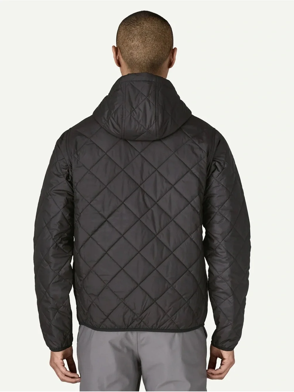Patagonia Men's Diamond Quilted Bomber Hoody, Size S in Black